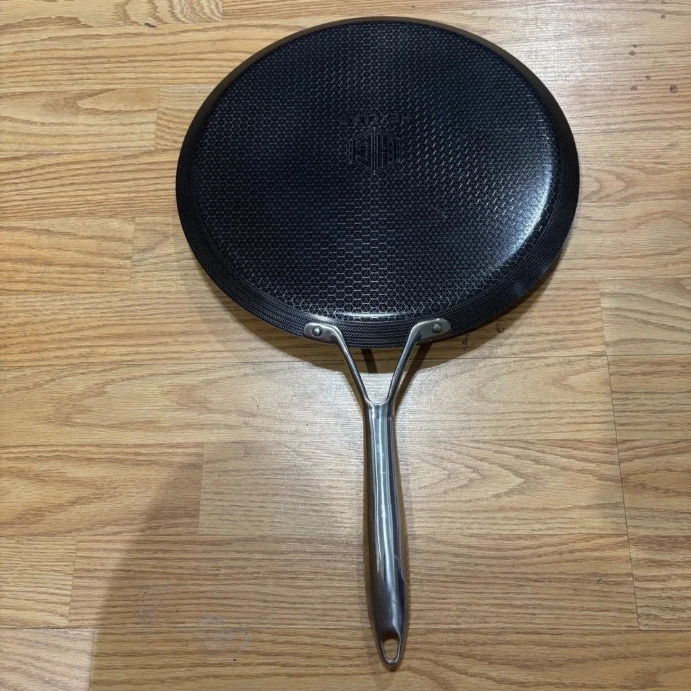 HexClad 12 Inch Hybrid Nonstick Griddle Pan Stainless Steel Induction Ready